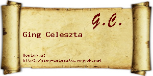 Ging Celeszta névjegykártya